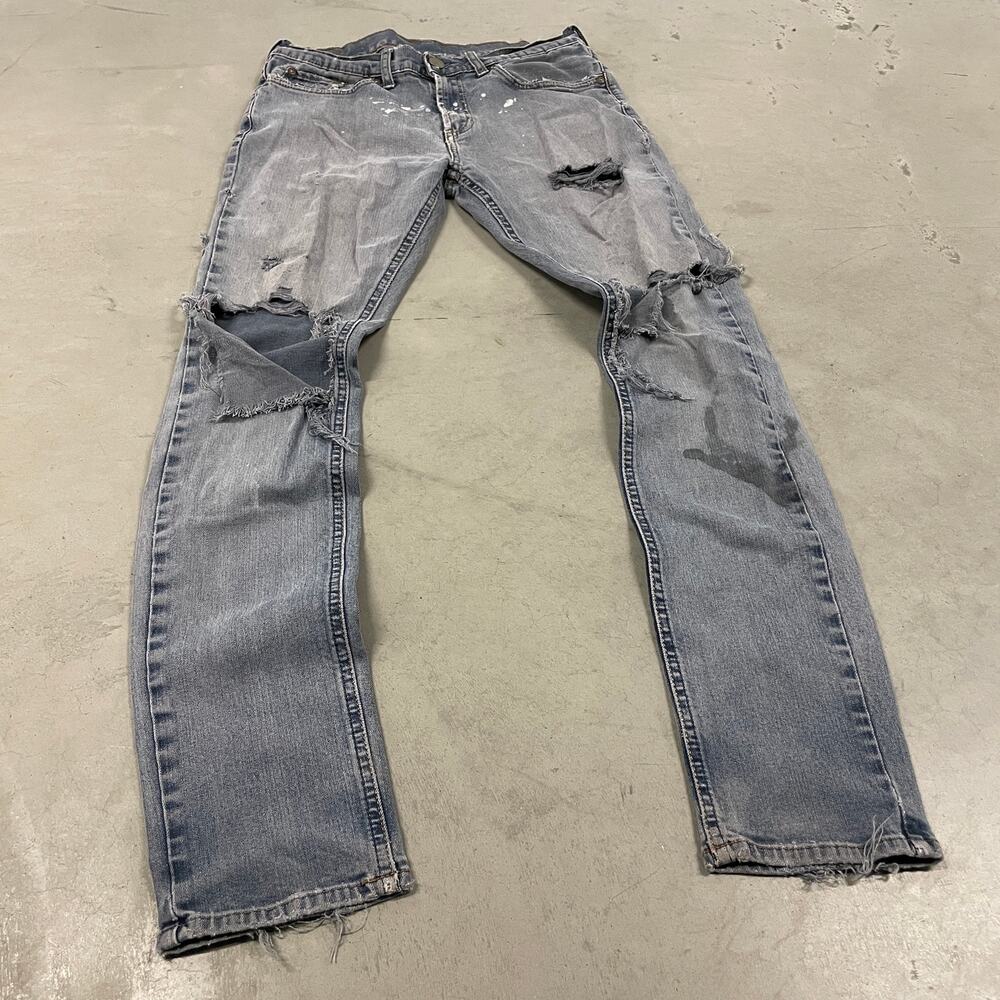 Y2K thrashed bullhead slim Jeans 30x31